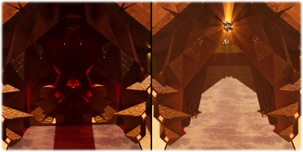 Door: unlit vs lit comparison