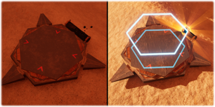 Jump pad: unlit vs lit comparison