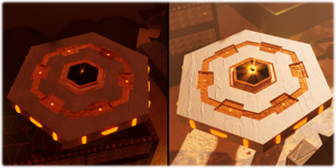 Platform: unlit vs lit comparison