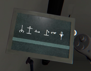 Tablet with abstract symbols