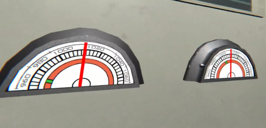 Pressure gauges in the command center